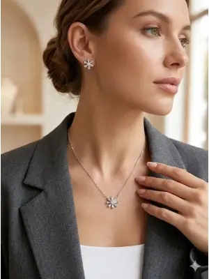 IEG - Taşlı Çiçek Detaylı Set