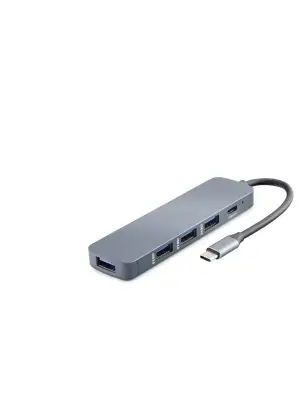 Type-C Hub 4*Usb3.0 + Dc Sv Gri HDX7044