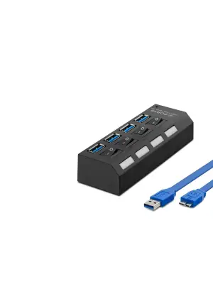 Usb3.0 Hub 4*Usb 50Cm Siyah HDX7023