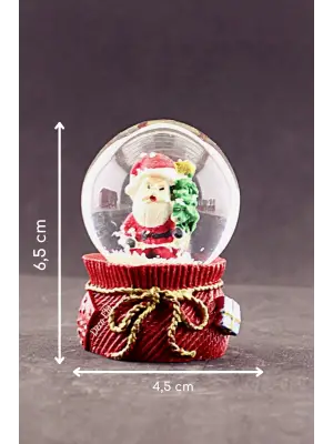 Yılbaşı 2023 Noel Baba ve Çam Ağacı Mini Boy Kar Küresi 6,5 cm
