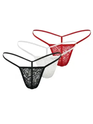 Kadın 3lü Dantelli G - String BC0060
