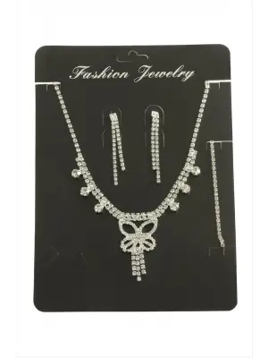 Kelebek Taşlı Set Kolye