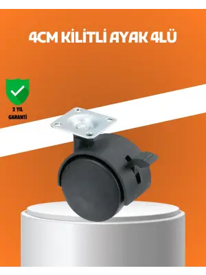 Kilitli Mini Tekerlek Ayak 4 Cm 4’lü Set