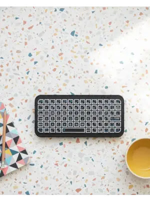 Kompakt Siyah Rgb Işıklı Bluetooth Mini Klavye