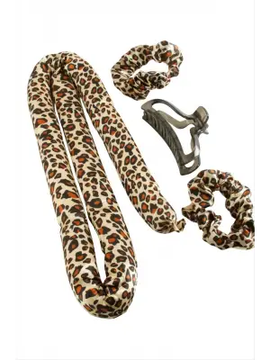 leopar Desenli Bugidi Saç Şekillendirici Sünger Set