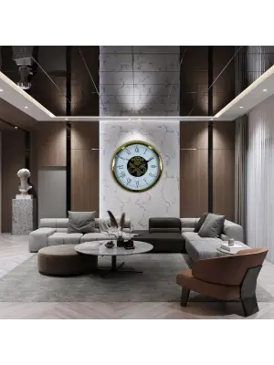 Luxury Gold 60 Cm Çarklı Duvar Saati