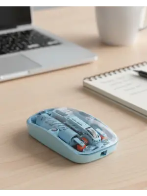 Mavi Kablosuz Mouse Bluetooth Ve Usb Çift Mod Bağlantılı