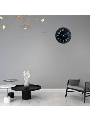 Midnight Black 40 Cm Metal Duvar Saati