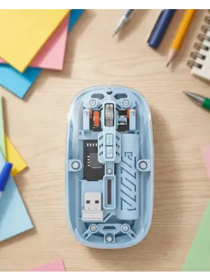 Ofis Ve Günlük Kullanım İçin Mavi Bluetooth Kablosuz Mouse