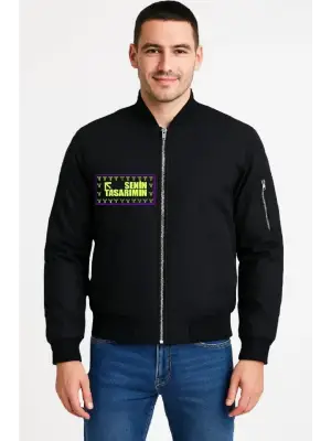 Ön Arka Bomber Ceket - Siyah