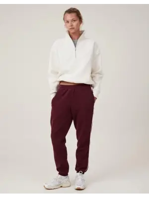 Oversize Yarım Farmuarlı Yakalı Basic SweatShirt - Beyaz