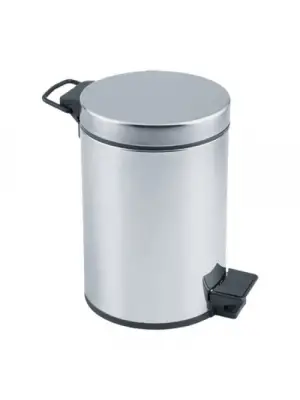 Pedallı 3lt Krom Metal Çöp Kovası