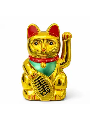 Pilli Sallanan Şans Kedisi - Maneki Neko