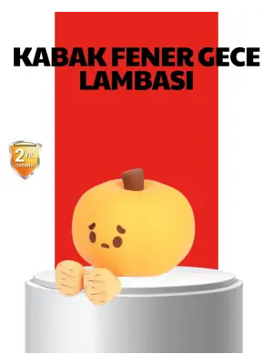 Pumpkin Led Night Light Dokunmatik Şarjlı Silikon Gece Lambası
