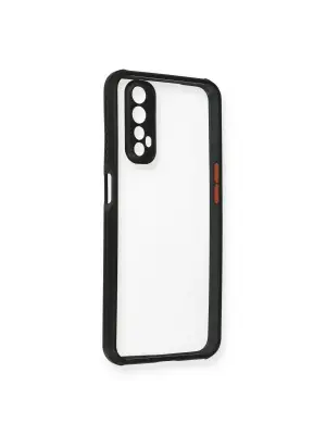 Realme 7 Kılıf Miami Şeffaf Silikon - Siyah