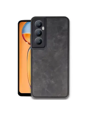 Realme C65 Kılıf Aras Deri Kapak - Siyah