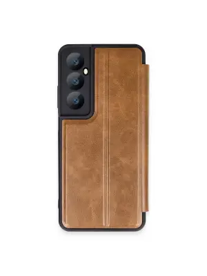 Realme C65 Kılıf Flip Cover - Taba