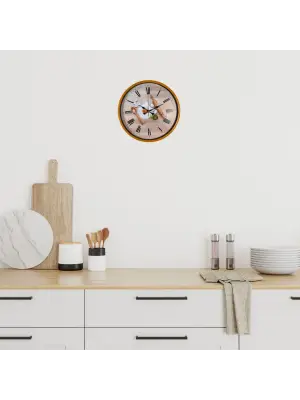 Rustic Kitchen Turuncu 36 Cm Duvar Saati