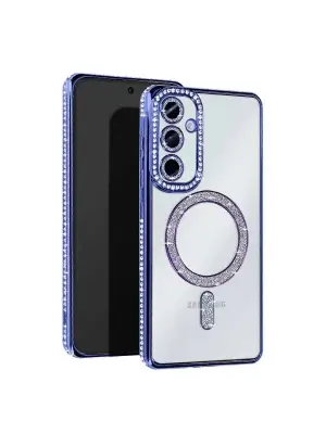 Samsung Galaxy A55 5g Joke Simli Magneticsafe Kılıf - Mavi