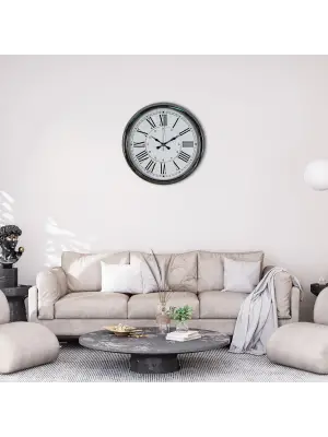 Silver Elegance 40 Cm Krom Metal Duvar Saati