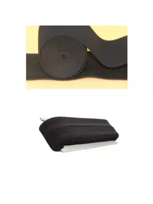Siyah - 1.5cm Paça Lastik Yassı Geniş 10mt.