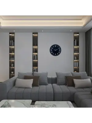 Siyah 36 Cm Modern Duvar Saati