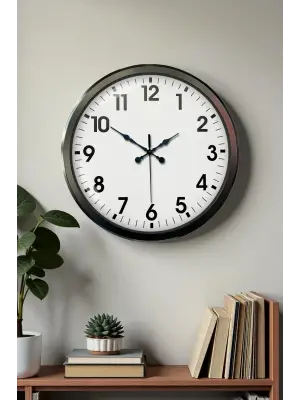 Siyah Klasik 52 Cm Modern Duvar Saati