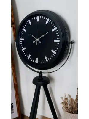 Siyah Lüks Sade Tripod Ayaklı Saat
