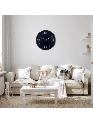 Siyah Modern 36 Cm Duvar Saati
