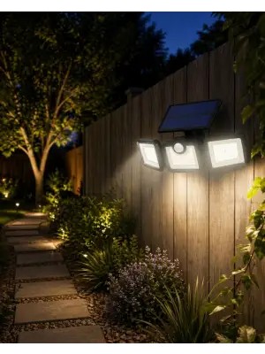 Solar Led Projektör Sensörlü Dış Mekan Güvenlik Lambası