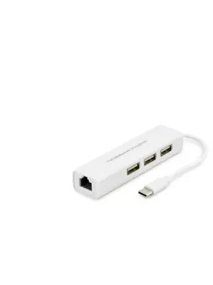 Type-C Hub Combo 3*Usb + Lan Beyaz (Macbook) HDX7007