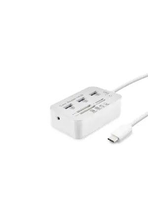 Type-C Hub Combo 3*Usb3.0 + Ms + Sd + M2 + Tf 20Cm Beyaz HDX7029