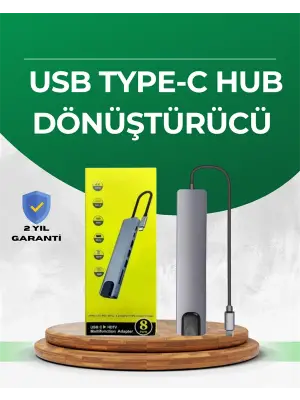 Type‑c Dönüştürücü – 2×usb3.0, Sd/ms, 4k Hdmı & Rj45 İle Profesyonel Kullanım