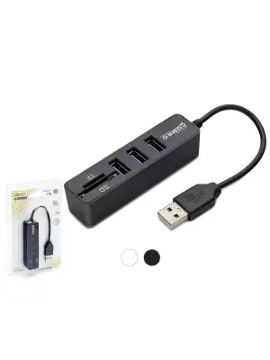 Usb Hub Combo 3*Usb + Sd + Tf Siyah HDX7009