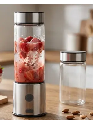 Usb Type C Şarjlı Cam Blender 6 Bıçaklı Smoothie Ve Shake Blender