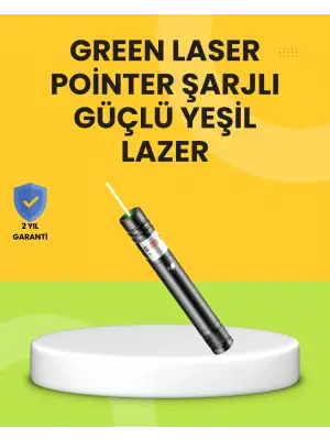 Uzun Mesafe Görünürlüklü Yeşil Lazer Pointer Şarjlı
