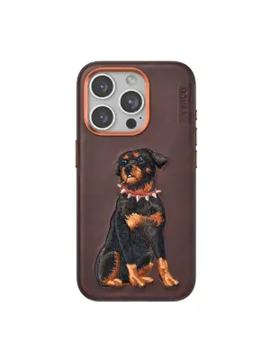 Venco Apple İphone 15 Pro Perma Desenli Kapak - Koyu Kahve