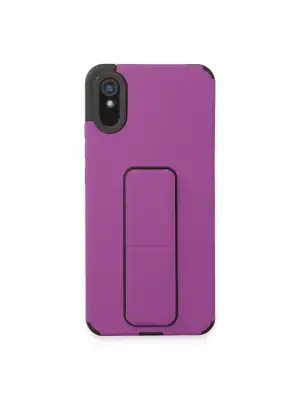 Xiaomi Redmi 9a Kılıf Mega Standlı Silikon - Mor