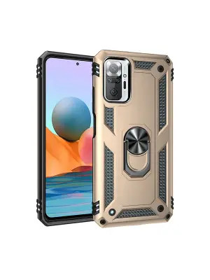 Xiaomi Redmi Note 10 Pro Kılıf Sofya Yüzüklü Silikon Kapak - Gold