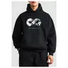 10 Kasıma Özel Üç İplik Kapşonlu Baskılı SweatShirt - Siyah
