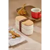 1000ml Ahşap Kapaklı Lunch Box 2li Set Diyet Beslenme Kutusu Bambu Saklama Kabı