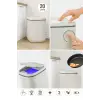 20 Litre Sensörlü Açıp Kapanan Akıllı Teknolojik Çöp Kovası 4 Pil Yanında