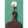 2li Yapışkanlı Retro Askılık Dolap Kapak Kulpu Beyaz