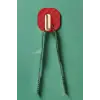 2li Yapışkanlı Retro Askılık Dolap Kapak Kulpu Kırmızı