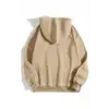 3 İplik Pamuklu Unisex Kapşonlu Sweetshirt - Bej