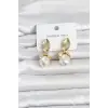316L Çelik Gold Renk Çiçek Model Kadın Küpe
