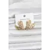 316L Çelik Gold Renk Kalp Model Kadın Küpe