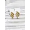 316L Çelik Gold Renk Motif Model Kadın Küpe