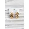 316L Çelik Gold Renk Yarım Halka Model Kadın Küpe