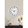 36 cm Beyaz Metal Roma Rakamlı Duvar Saati